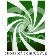 Poster, Art Print Of 3d White And Green Spiraling Tunnel
