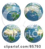 Poster, Art Print Of Digital Collage Of Four Cloudy Earth Views