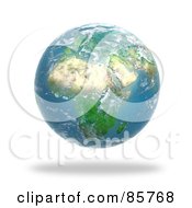 Poster, Art Print Of 3d Cloudy Globe Featuring Africa