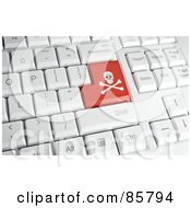 Royalty Free RF Clipart Illustration Of A 3d Red Danger Button On A Computer Keyboard