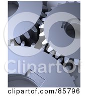 Royalty Free RF Clipart Illustration Of A Background Of Three 3d Metal Gears