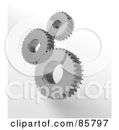Royalty Free RF Clipart Illustration Of 3d Gloating Gears Over Shaded White by Mopic