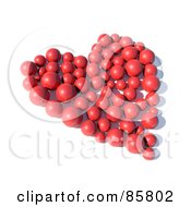 Poster, Art Print Of Red Heart Formed Of Balls