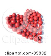 Royalty Free RF Clipart Illustration Of A Red Heart Formed Of Balls by Mopic