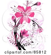 Poster, Art Print Of Pink Flower Grunge Design