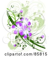 Poster, Art Print Of Purple Floral Grunge Design
