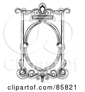 Royalty Free RF Clipart Illustration Of A Vintage Black And White Victorian Text Box Version 10