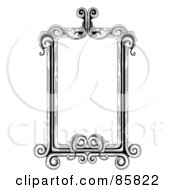 Royalty Free RF Clipart Illustration Of A Vintage Black And White Victorian Text Box Version 13