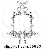 Royalty Free RF Clipart Illustration Of A Vintage Black And White Floral Border