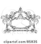 Royalty Free RF Clipart Illustration Of A Vintage Black And White Victorian Text Box Version 12