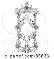 Royalty Free RF Clipart Illustration Of A Vintage Black And White Victorian Text Box Version 2