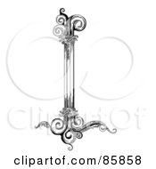 Royalty Free RF Clipart Illustration Of A Vintage Black And White Ornate Border