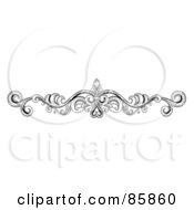 Royalty Free RF Clipart Illustration Of A Vintage Black And White Victorian Flourish Divider by BNP Design Studio