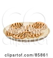 Royalty Free RF Clipart Illustration Of Fresh Sugar Cookies With Chocolate On A Plate by BNP Design Studio