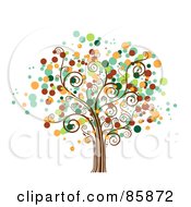 Tree With Halftone Dot Foliage - Version 4