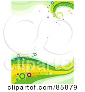 Royalty Free RF Clipart Illustration Of A Funky Green Wave With Colorful Circles