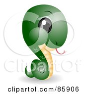 Royalty Free RF Clipart Illustration Of An Adorable Big Head Baby Snake by BNP Design Studio