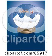 Poster, Art Print Of Santa Snow Globe On Blue