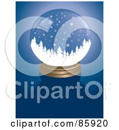 Poster, Art Print Of Forest Snow Globe On Blue