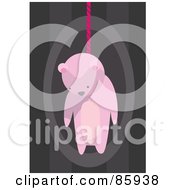 Hanging Pink Teddy Bear With A Rope