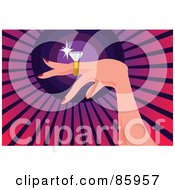 Royalty Free RF Clipart Illustration Of A Ladys Hand Showing Off A Diamond Ring