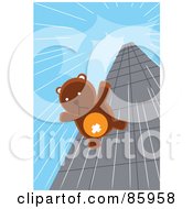 Poster, Art Print Of Teddy Bear Falling Down From The Top Of A Skyscraper