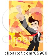 Successful Businessman Holding His Finger Up