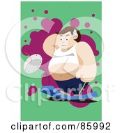 Poster, Art Print Of Fat Man Standing On And Breaking A Scale