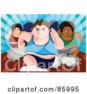 Royalty Free RF Clipart Illustration Of Fat Men Running A Race by mayawizard101