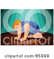 Royalty Free RF Clipart Illustration Of A Fat Man Resting And Sweating by mayawizard101
