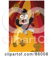Poster, Art Print Of Screaming Man Falling Down With Arrows And Dollar Symbols