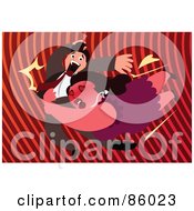 Royalty Free RF Clipart Illustration Of An Infatuated Fat Woman Attacking A Screaming Man by mayawizard101