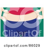 Royalty Free RF Clipart Illustration Of A Woman Grabbing Her Fatty Hips