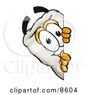 Poster, Art Print Of Tooth Mascot Cartoon Character Peeking Around A Corner