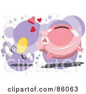 Poster, Art Print Of Pig In Love And Chasing After A Coin