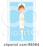 Royalty Free RF Clipart Illustration Of A Friendly Nurse In A White Uniform Holding A Folder by mayawizard101