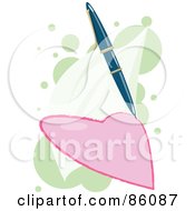 Royalty Free RF Clipart Illustration Of A Pen Drawing A Pink Heart by mayawizard101