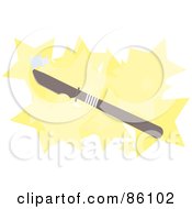 Royalty Free RF Clipart Illustration Of A Medical Scalpel Over Yellow Stars On White