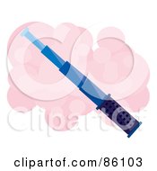Royalty Free RF Clipart Illustration Of A Blue Police Club Over Pink Bubbles
