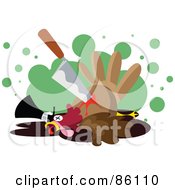 Poster, Art Print Of Knife In A Bloody Turkey Bird