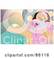 Royalty Free RF Clipart Illustration Of A Female Nurse Giving A Patient A Shot In The Rump by mayawizard101