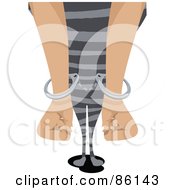 Royalty Free RF Clipart Illustration Of A Rear View Of A Handcuffed Prisoner