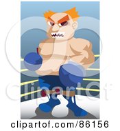 Tough Chubby Male Boxer In The Corner Of A Ring
