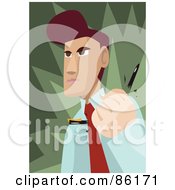 Poster, Art Print Of Angry Brunette Businessman Breaking A Pen In His Hand