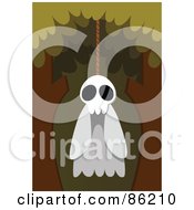 Poster, Art Print Of Spooky Ghost Hanging From A Tree