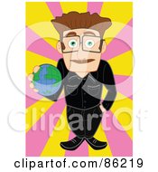 Poster, Art Print Of Geology Teacher Holding A Globe