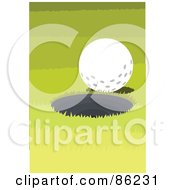 Poster, Art Print Of Golf Ball At The Edge Of A Hole