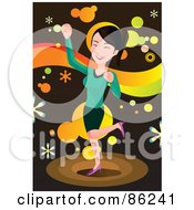 Poster, Art Print Of Brunette Busness Woman Doing A Happy Dance