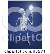 Royalty Free RF Clipart Illustration Of A Human Skeleton Holding A Light Bulb by Mopic #COLLC86271-0155