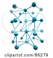 Poster, Art Print Of Network Of Blue Dots On White